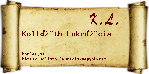 Kolláth Lukrécia névjegykártya